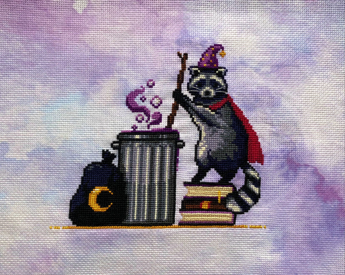 Magic Raccoon Cross Stitch Pattern