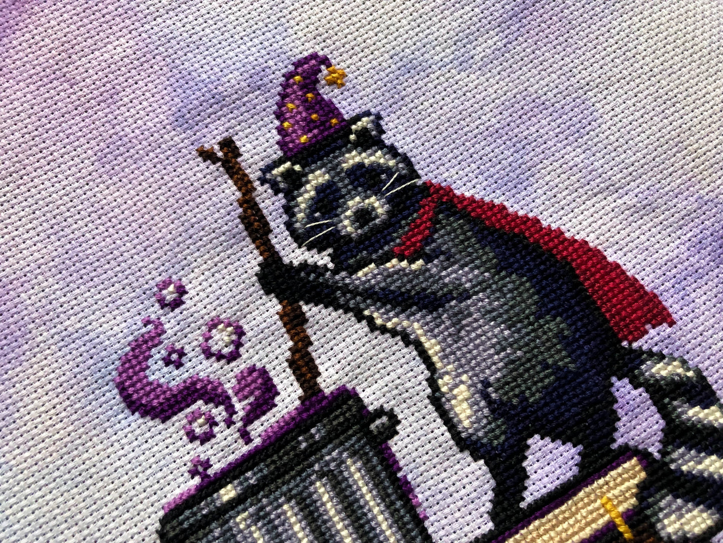 Magic Raccoon Cross Stitch Pattern