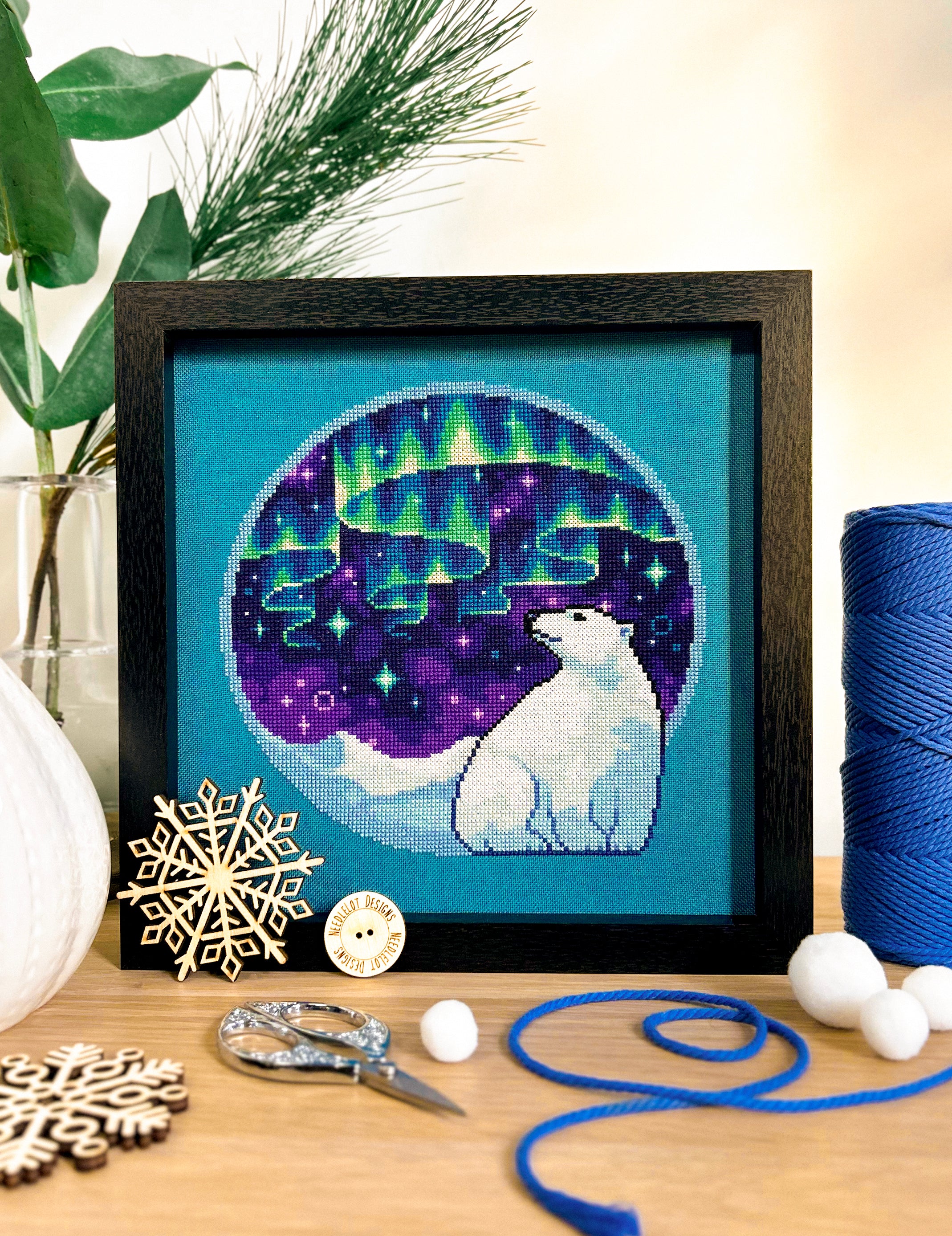 Aurora Bearealis Cross Stitch Pattern - NeedleLot Designs