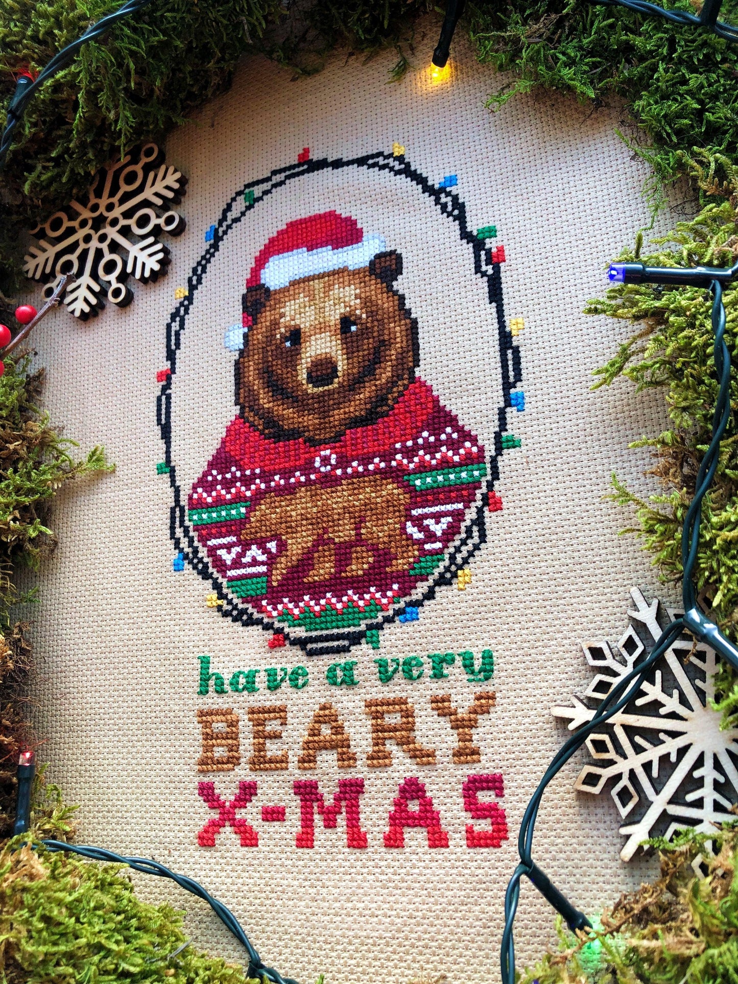 Have A Very Beary Christmas Cross Stitch Pattern