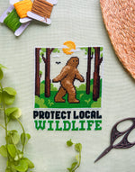 Bigfoot cross stitch pattern by NeedleLot Designs, Bigfoot in the forest