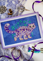 Snow Leopard cross stitch pattern by NeedleLot Designs, a snow leopard in winter