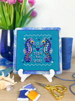 Tide to You cross stitch pattern by NeedleLot Designs, two seahorses