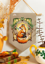 Art Nouveau Fox cross stitch pattern by NeedleLot Designs, a fox in an Art Nouveau frame