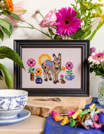 Flower Donkey cross stitch pattern by NeedleLot Designs, a donkey with flowers