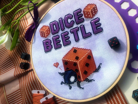 Dice Beetle Ladybug Cross Stitch Pattern