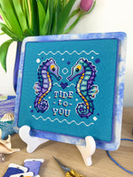 Tide to You cross stitch pattern by NeedleLot Designs, two seahorses
