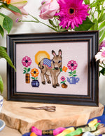 Flower Donkey cross stitch pattern by NeedleLot Designs, a donkey with flowers