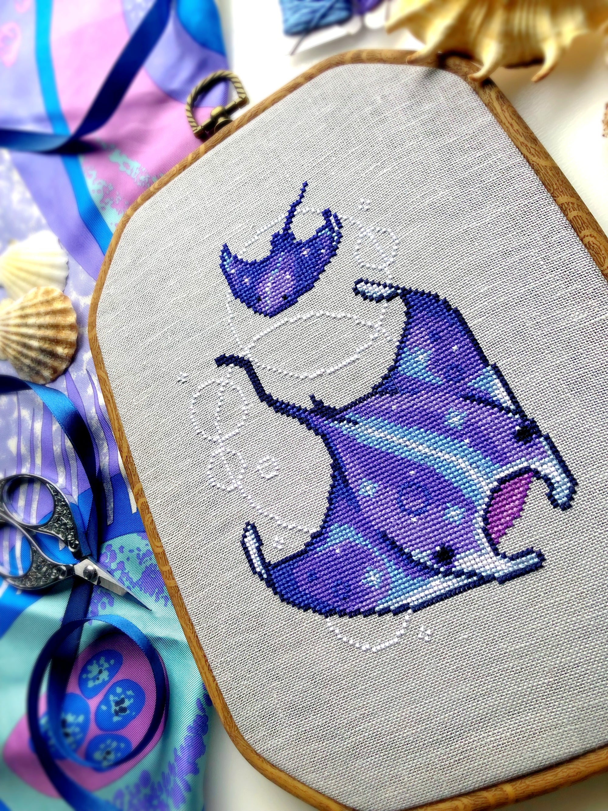 Rays of the Deep - Stingray and Manta Ray Cross Stitch Pattern ...