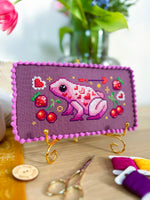 Poison Heart Frog cross stitch pattern by NeedleLot Designs, a poison heart frog