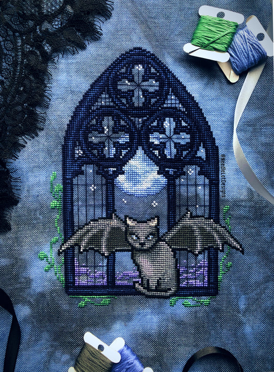 Gargoyle Cat Cross Stitch Pattern
