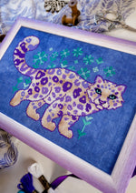Snow Leopard cross stitch pattern by NeedleLot Designs, a snow leopard in winter