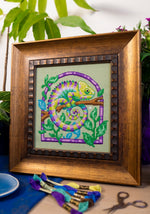 Chameleon cross stitch pattern by NeedleLot Designs, a chameleon