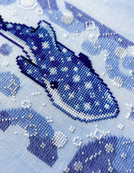 Celestial Whale Shark cross stitch pattern by NeedleLot Designs, a whale shark among stars