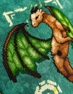 Earth Dragon cross stitch pattern by NeedleLot Designs, a dragon with leafy wings