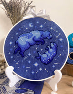 Big Bear & Small Bear cross stitch pattern by NeedleLot Designs, the Ursa Major and Ursa Minor constellations as bears