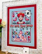 Queen of Hearts cross stitch pattern by NeedleLot Designs, the Queen of Hearts from Alice in Wonderland