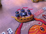 I'm a Sucker for You! cross stitch pattern by NeedleLot Designs, a kraken with hearts
