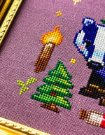 Bramble the Badger cross stitch pattern by NeedleLot Designs, a badger