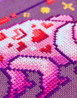 Poison Heart Frog cross stitch pattern by NeedleLot Designs, a poison heart frog