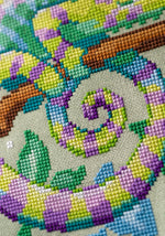 Chameleon cross stitch pattern by NeedleLot Designs, a chameleon