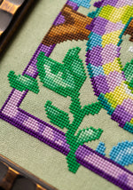 Chameleon cross stitch pattern by NeedleLot Designs, a chameleon