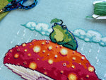 Mushroom Badger cross stitch pattern by NeedleLot Designs, a badger under a toadstool