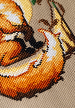 Art Nouveau Fox cross stitch pattern by NeedleLot Designs, a fox in an Art Nouveau frame