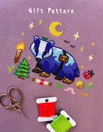 The Secret Grove Stitchalong cross stitch pattern by NeedleLot Designs, a gathering of woodland animals