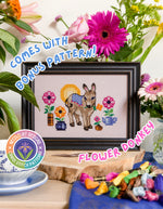 Life at the Cottage SAL cross stitch pattern by NeedleLot Designs, an English cottage with animals and folk art motifs
